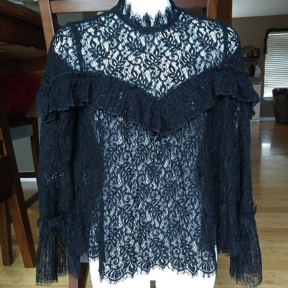 NWOT Saylor Mariella Pleated Lace Top - Picture 8 of 8